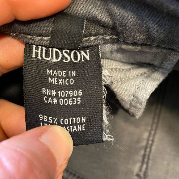 Hudson krista super skinny grey distressed ankle cropped jeans - Picture 5 of 8